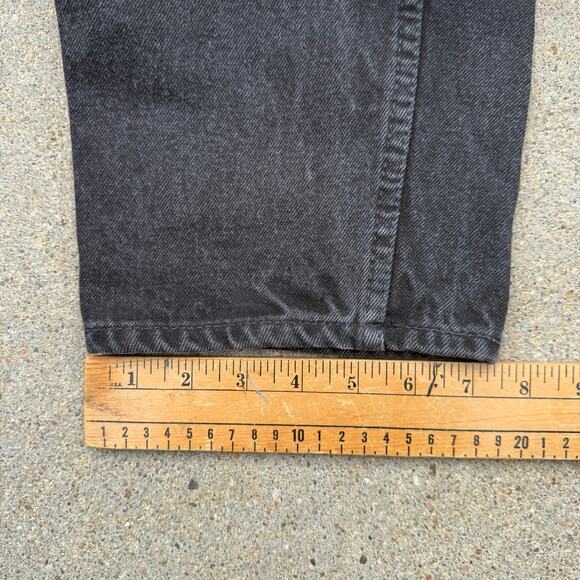 VTG 90s Levi's 550 Black Relaxed Fit Jeans Orange Tab Husky TAG 36x29 FIT 32x26 - Picture 12 of 13
